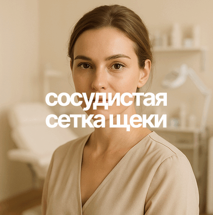 Удаление сосудистой сетки «бабочка» на щеках